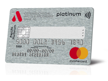 Darstellung einer PayLife Platinum Karte